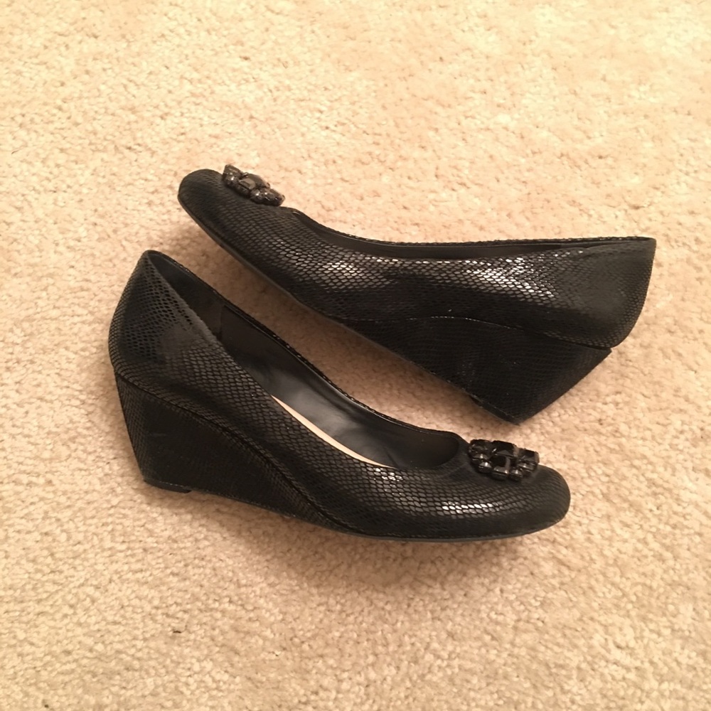 BCBGeneration Treese Demi Wedge Black Pumps